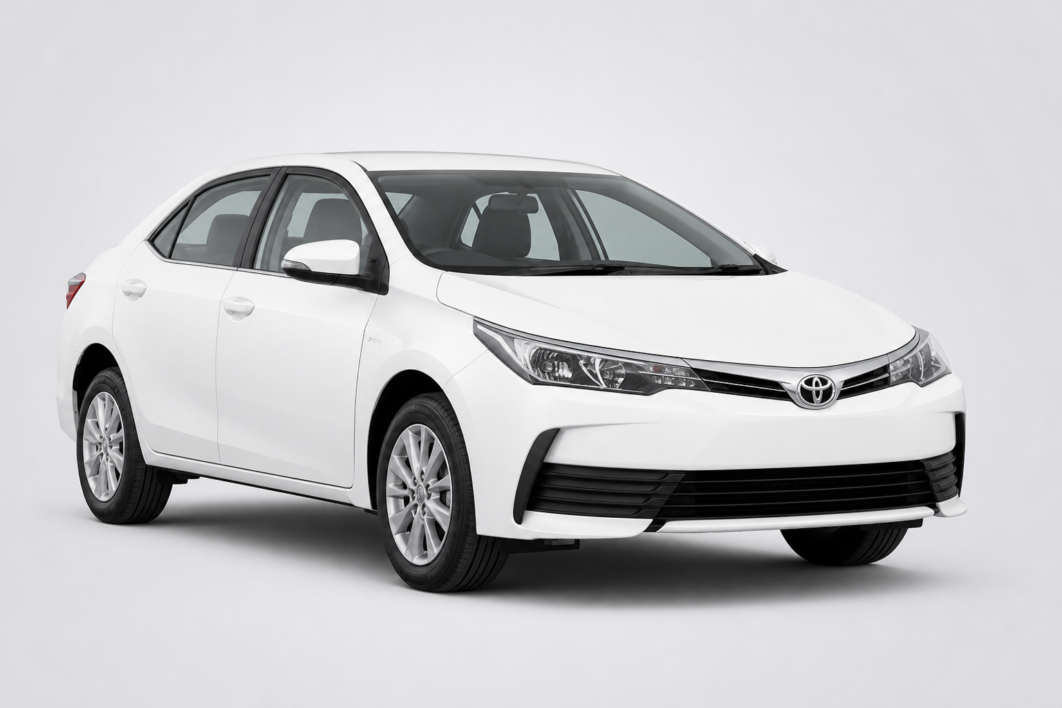 Toyota Corolla GLI white rental car