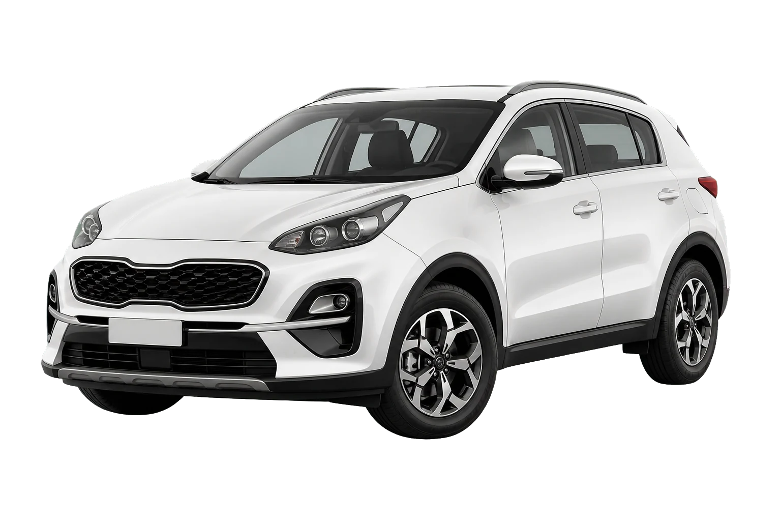 White KIA Sportage rental car