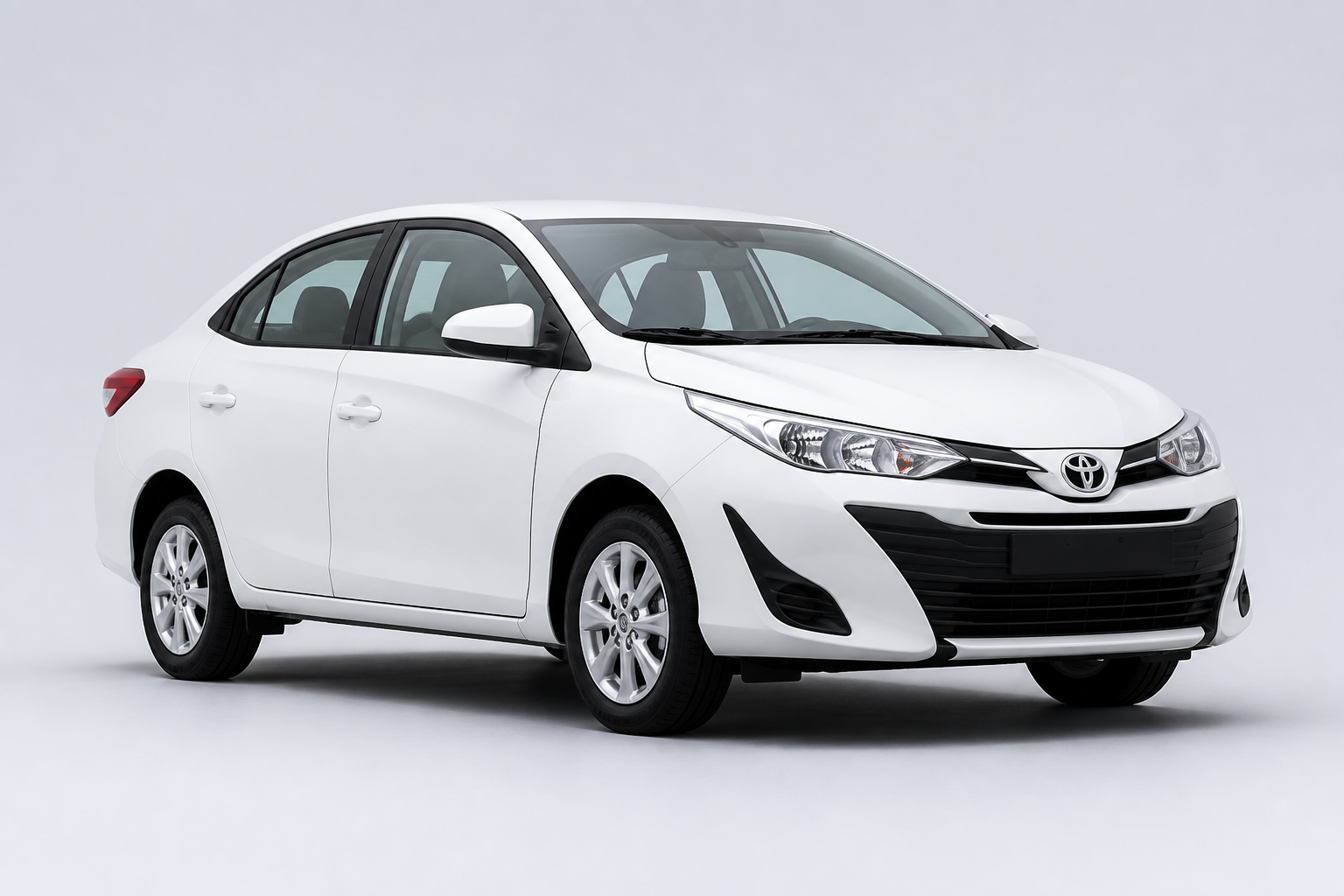 Toyota Yaris white rental car